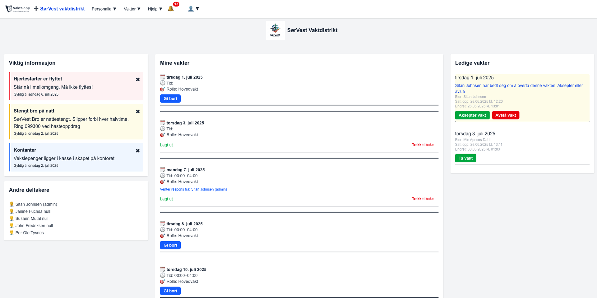 Oversiktlig dashboard for alle brukere